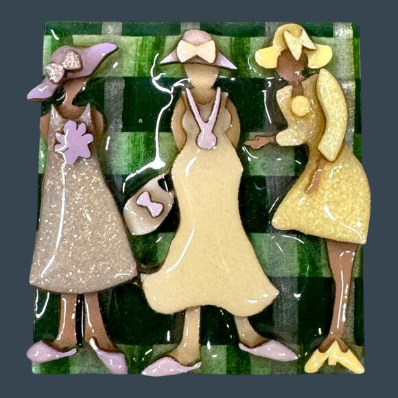 Lucinda Woman Pins Lot of 3 Set Collection Shopping Enamel Red Hat Society READ - Picture 4 of 10